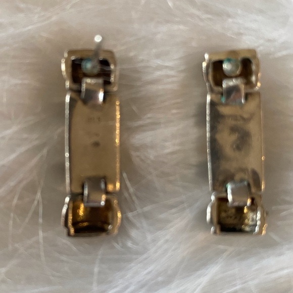 ✨Vintage✨ Sterling silver, MOP, Onyx and Marcasite Earrings - Picture 2 of 2